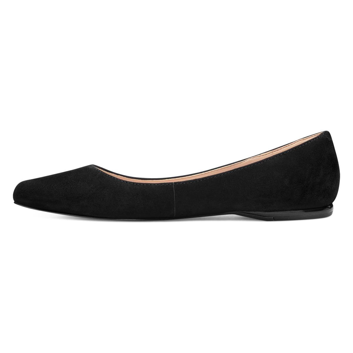 Women's Nine West Speakup Almond Toe Flats Black | UMSP72504