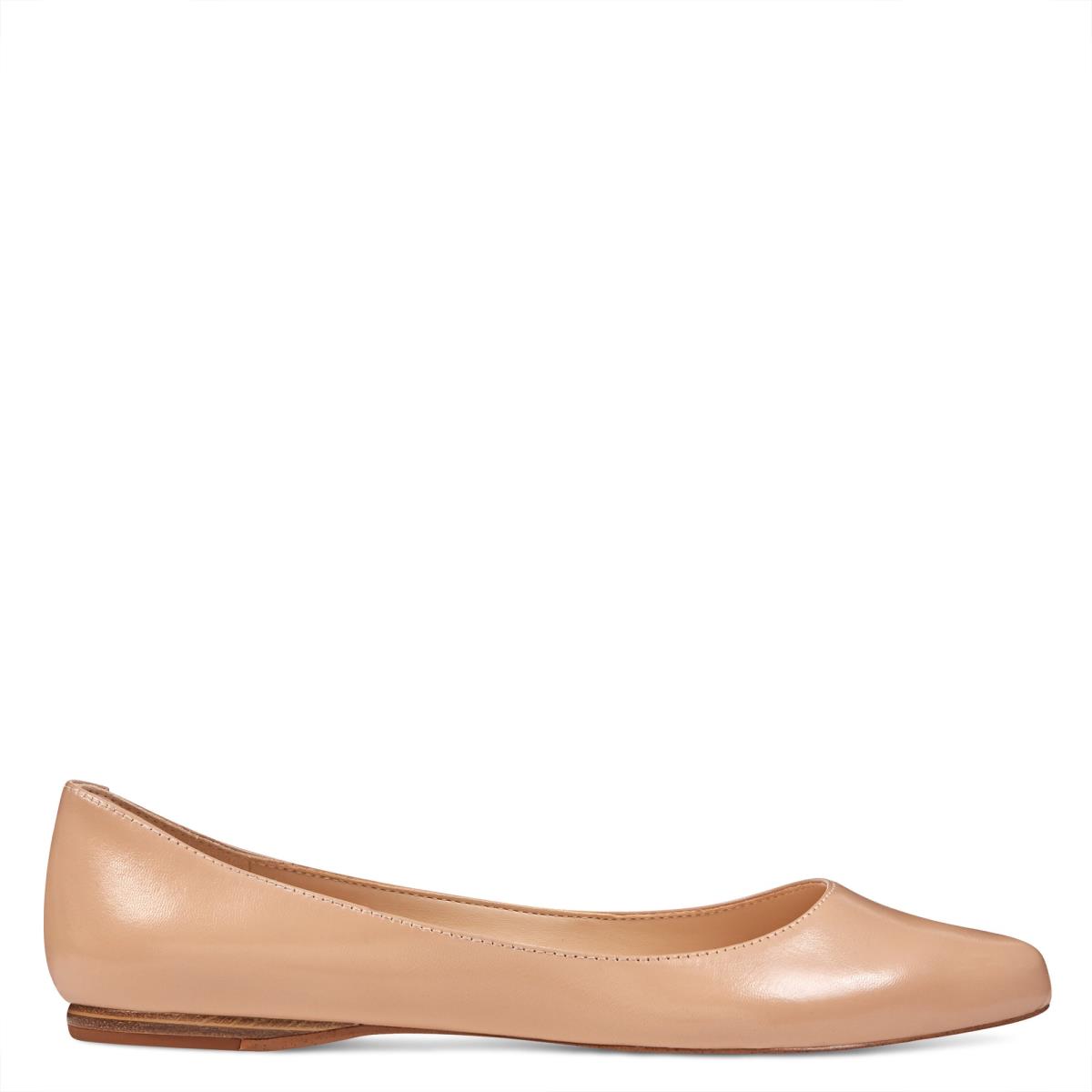 Women\'s Nine West Speakup Almond Toe Flats Beige | VOAM93580