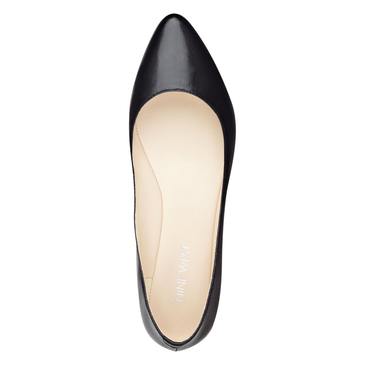 Women's Nine West Speakup Almond Toe Flats Black | WEQK46908