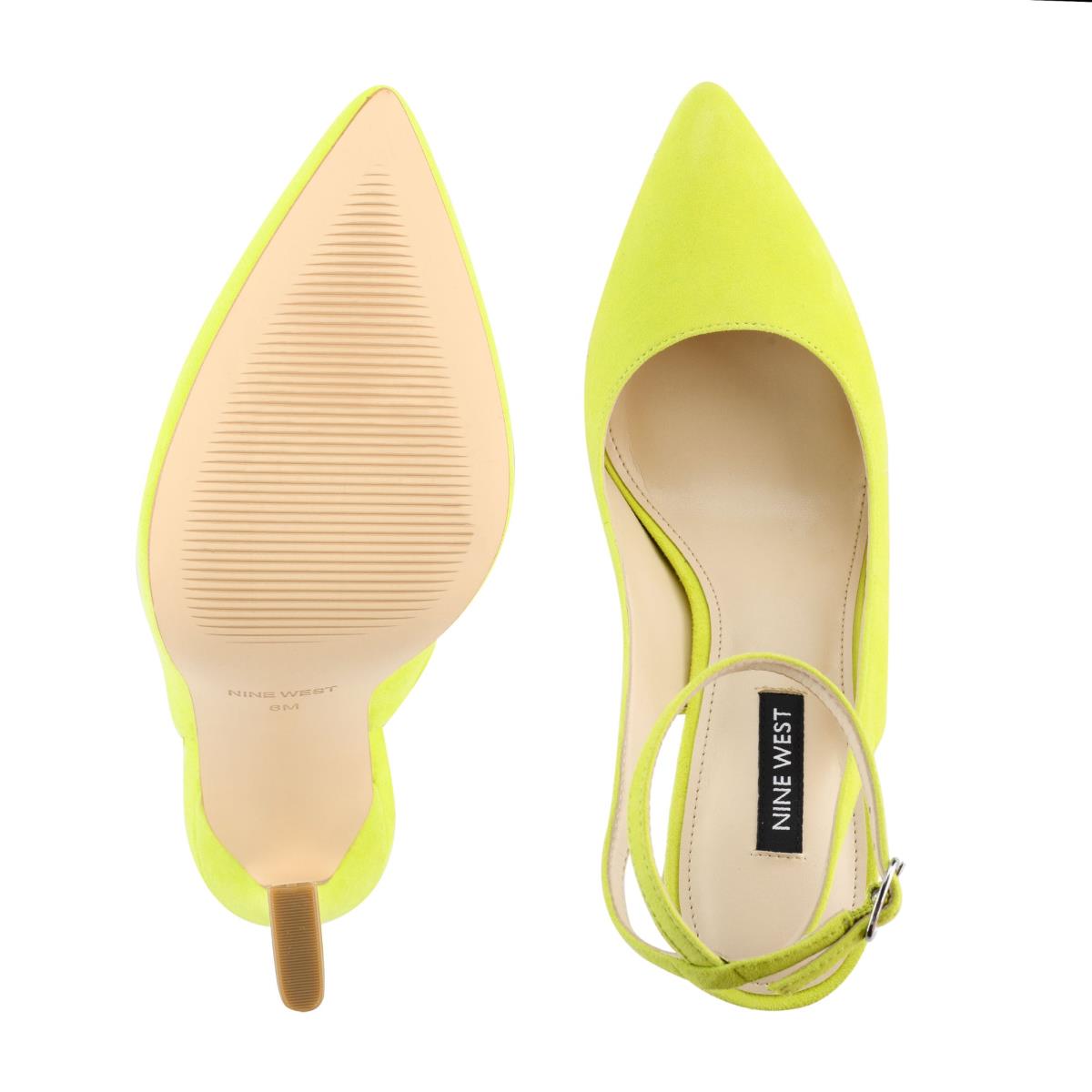 Women's Nine West Tabita Ankle Strap Dress Pumps Yellow | AHMD92045