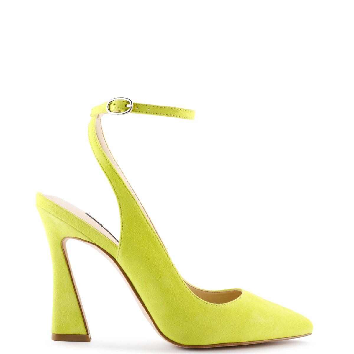 Women\'s Nine West Tabita Ankle Strap Dress Pumps Yellow | AHMD92045