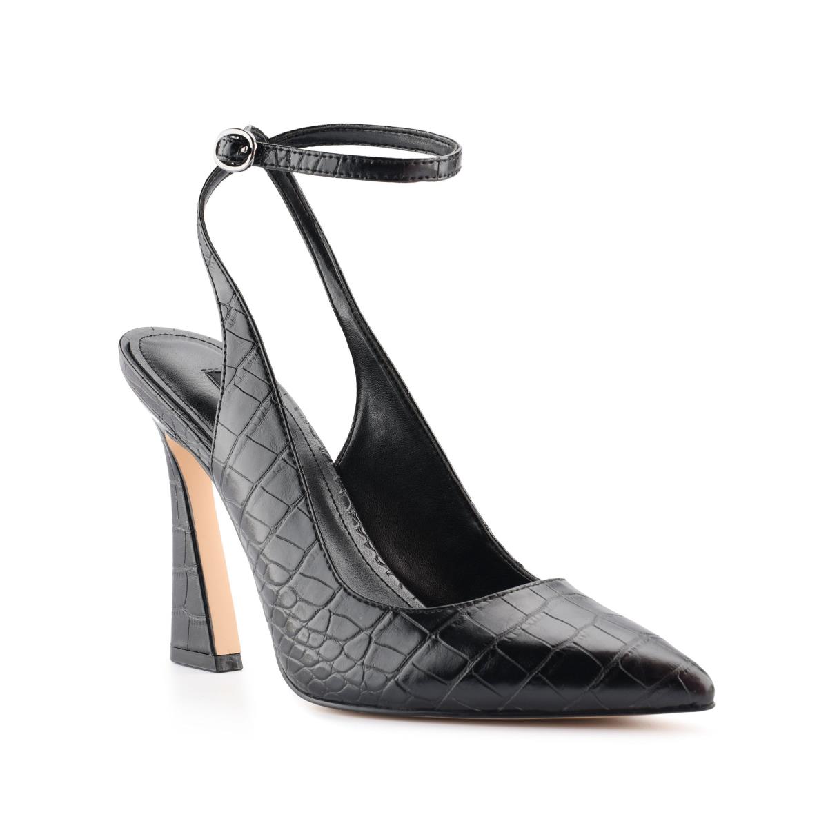 Women's Nine West Tabita Ankle Strap Dress Pumps Black | SBET69587