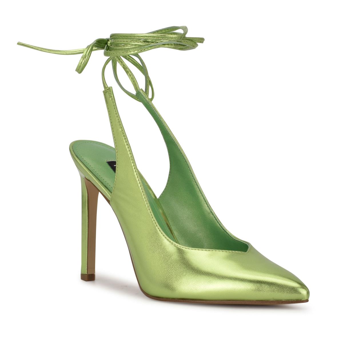 Women's Nine West Talon Ankle Wrap Dress Pumps Green | EJGR02861