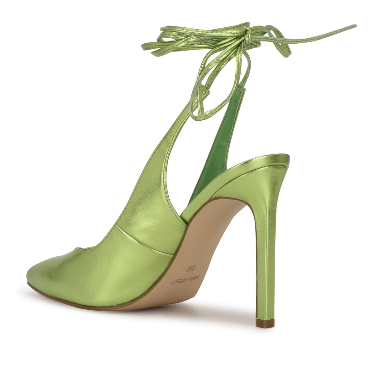 Women's Nine West Talon Ankle Wrap Dress Pumps Green | EJGR02861