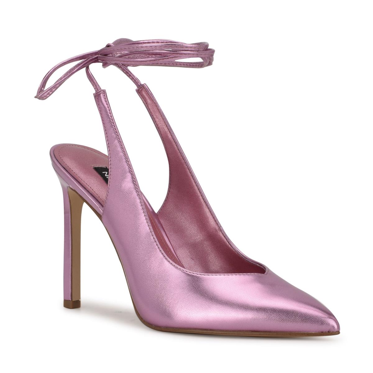 Women's Nine West Talon Ankle Wrap Dress Pumps Pink | IGTF93826