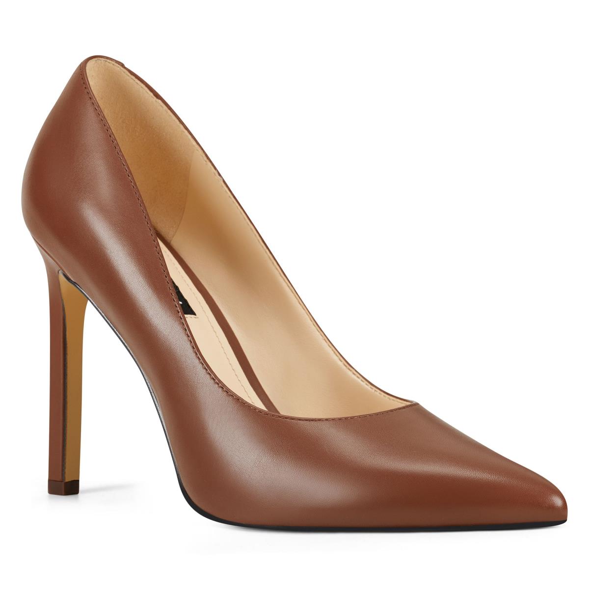 Women's Nine West Tatiana Pointy Toe Pumps Brown | CGMT02641