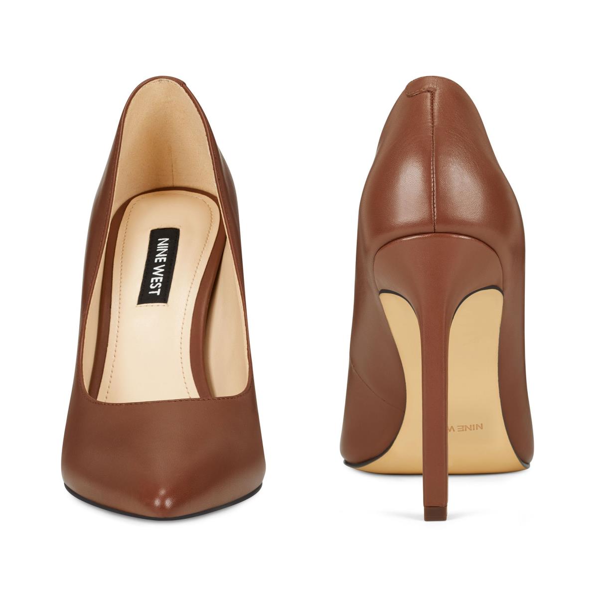 Women's Nine West Tatiana Pointy Toe Pumps Brown | CGMT02641