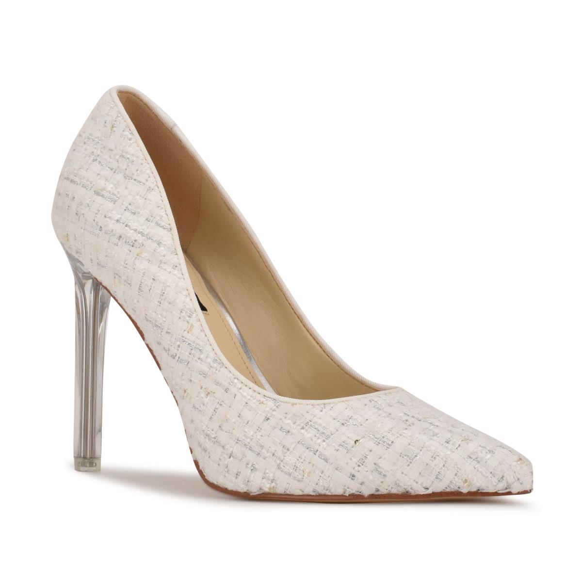 Women's Nine West Tatiana Pointy Toe Pumps White | RQBO53618