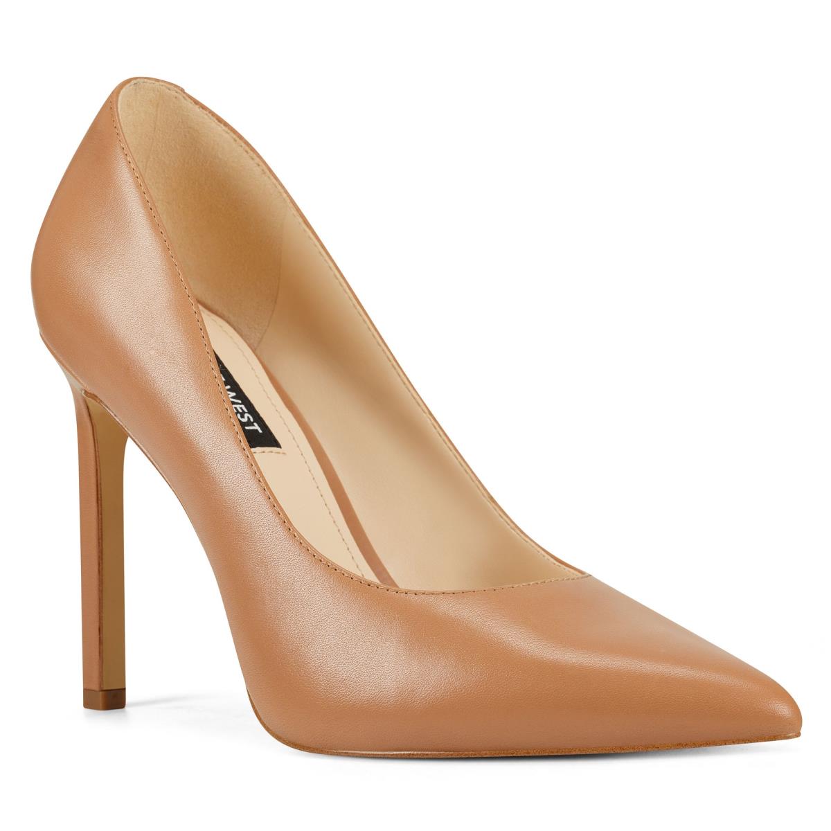 Women's Nine West Tatiana Pointy Toe Pumps Beige | UXDE26038