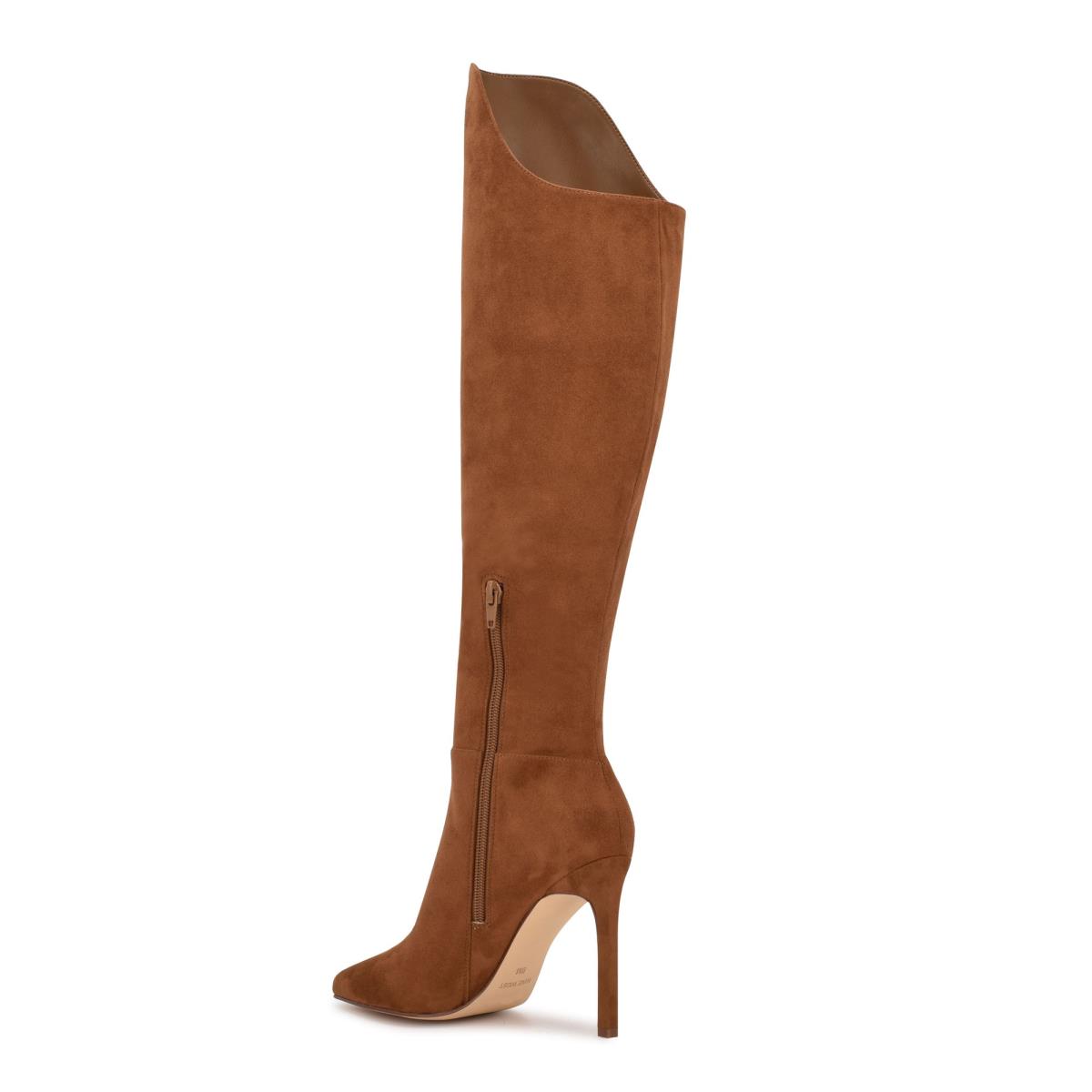 Women's Nine West Teleena Heeled Boots Brown | WUYR12793