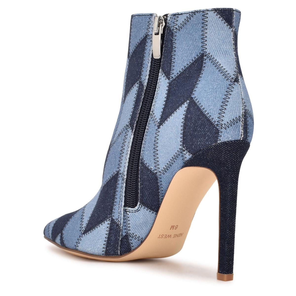 Women's Nine West Tennon Dress Bootie Booties Blue | MJYS78596