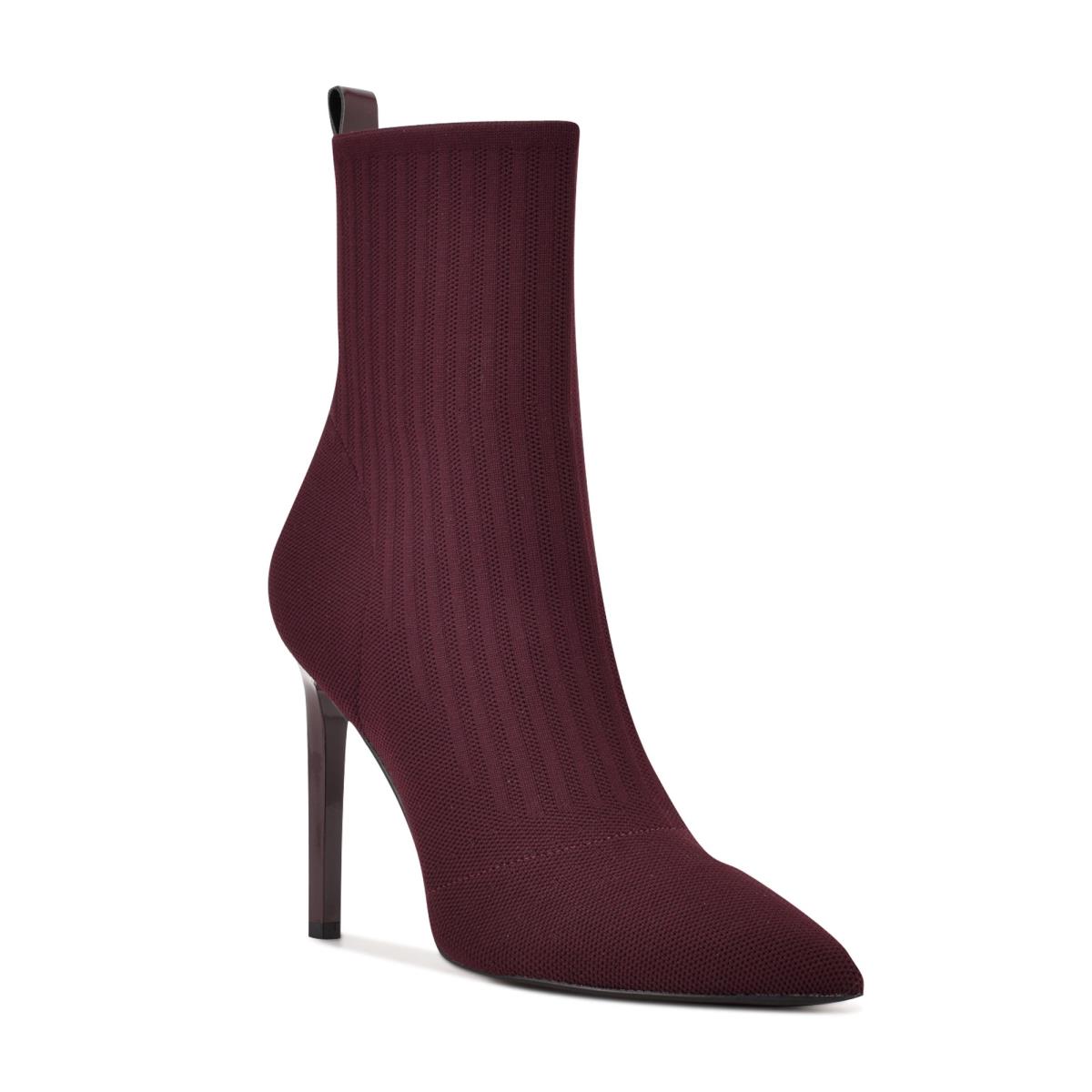 Women's Nine West Teoy Dress Booties Burgundy | FWGM54826