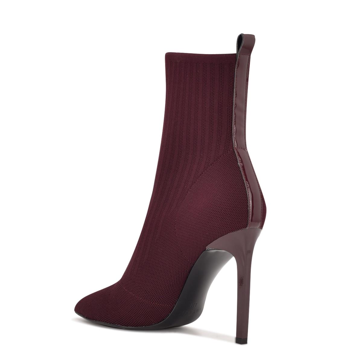 Women's Nine West Teoy Dress Booties Burgundy | FWGM54826