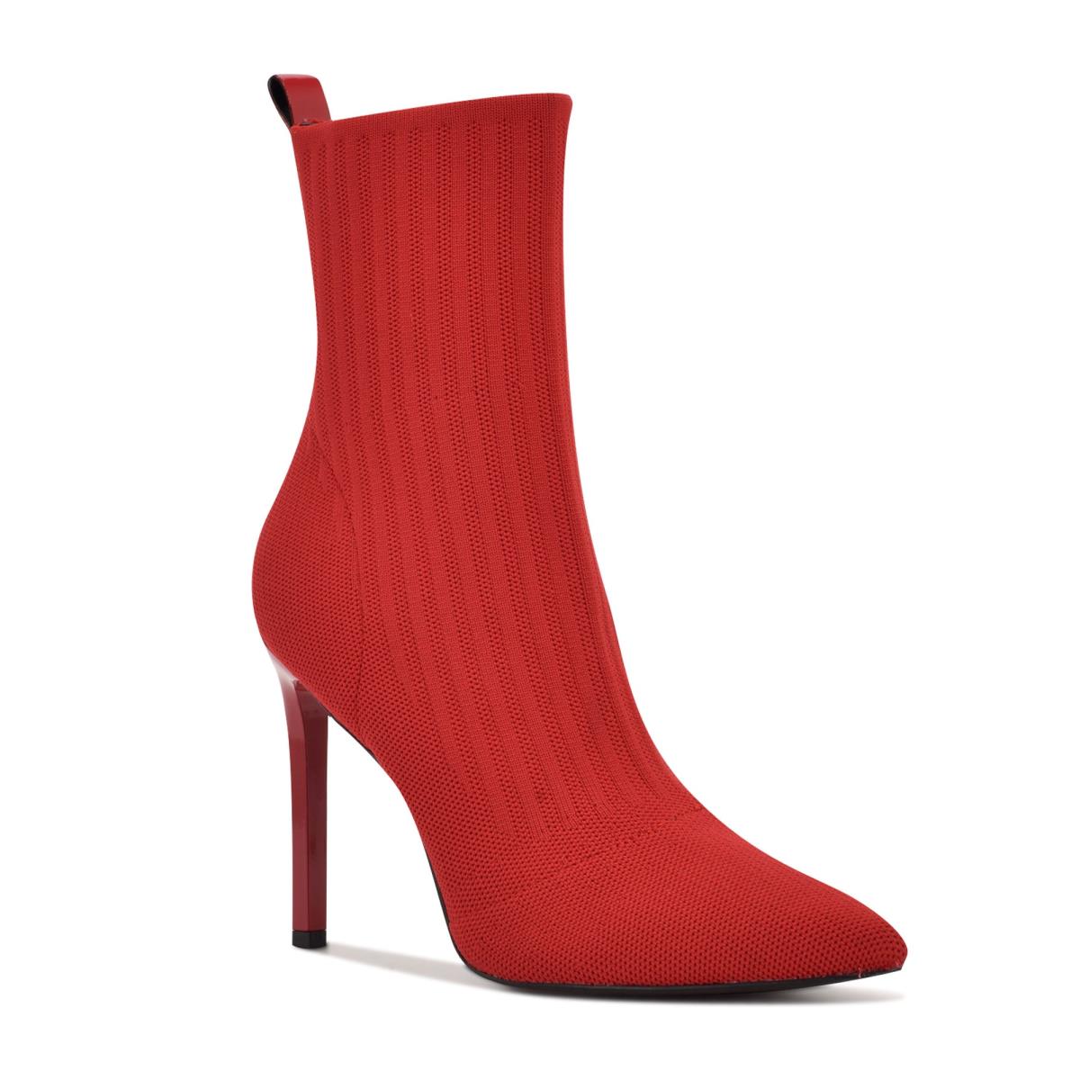 Women's Nine West Teoy Dress Booties Red | CQXZ27431