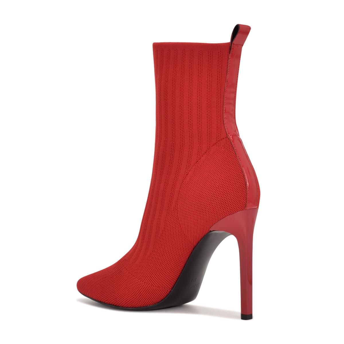 Women's Nine West Teoy Dress Booties Red | CQXZ27431