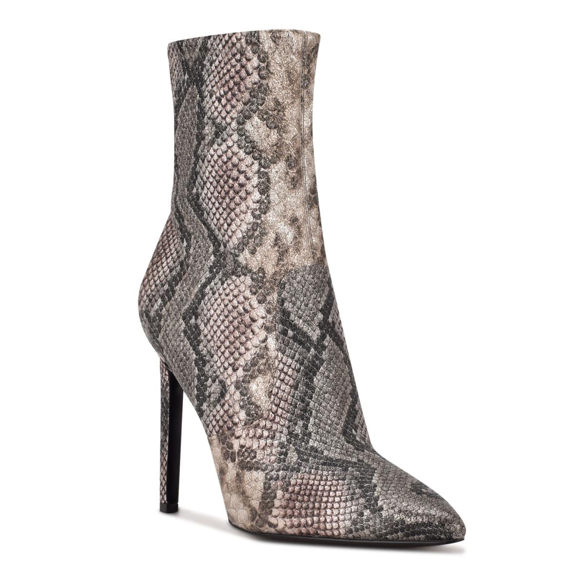 Women's Nine West Teoy Dress Booties Snake | MTGC85742