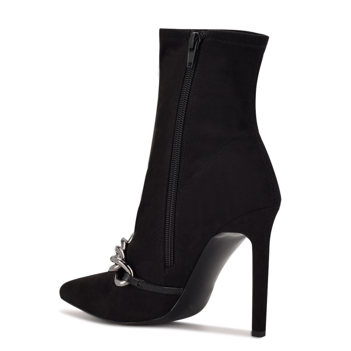 Women's Nine West Timbaa Dress Bootie Booties Black | LRBT50618