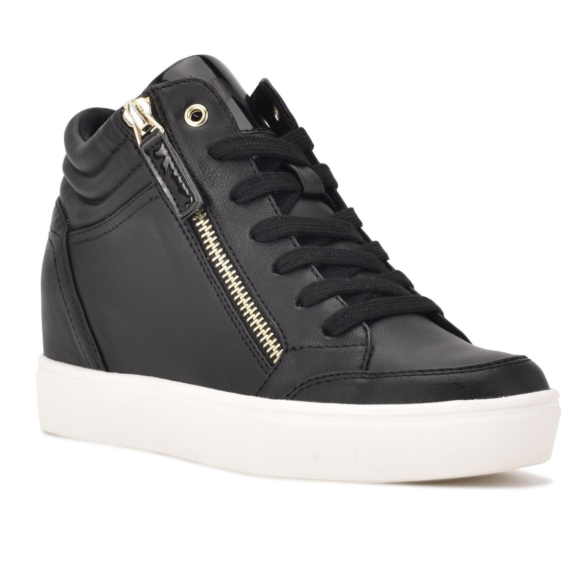 Women's Nine West Tons High Top Hidden Wedge Sneakers Sneakers Black | WSBE59264