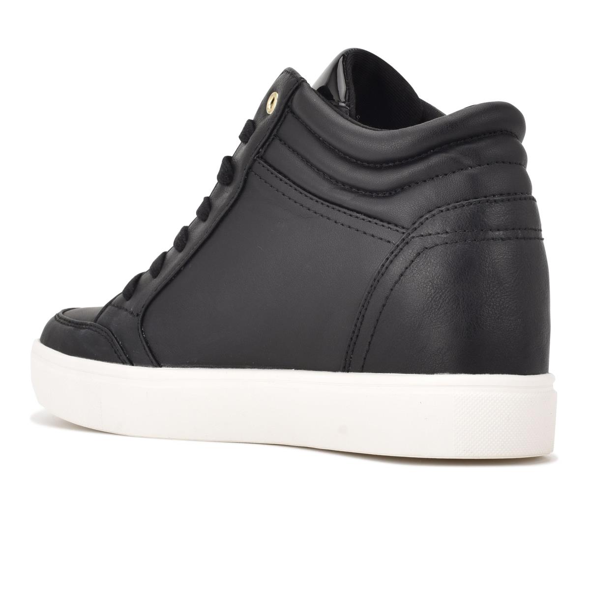 Women's Nine West Tons High Top Hidden Wedge Sneakers Sneakers Black | WSBE59264