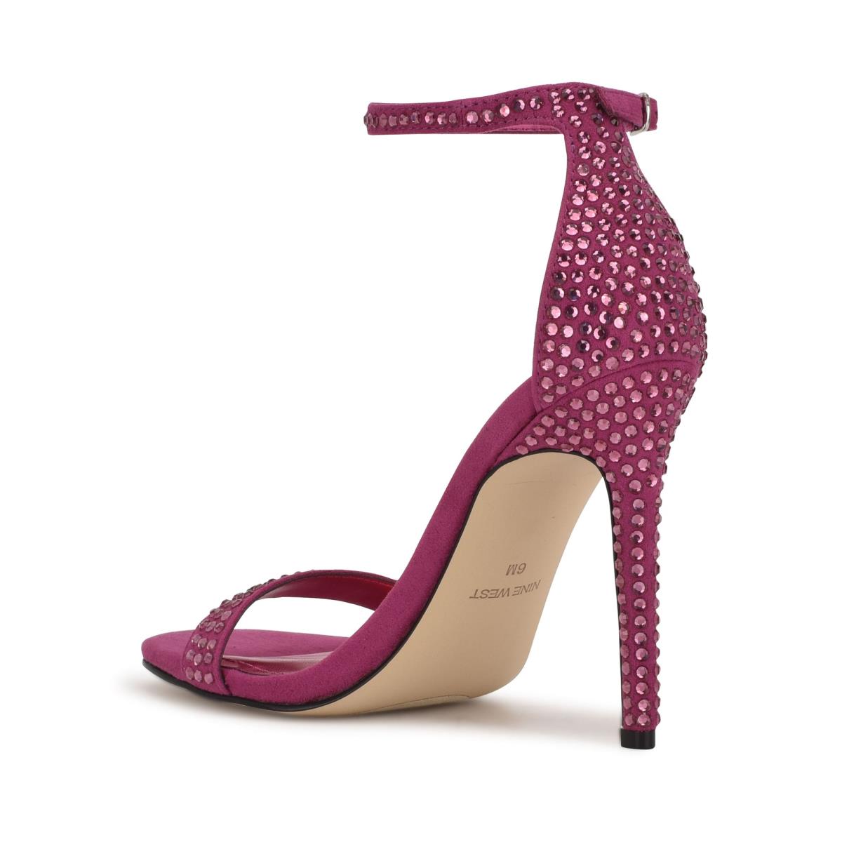 Women's Nine West Toria Ankle Strap Sandals Dark Pink | IPMZ92065