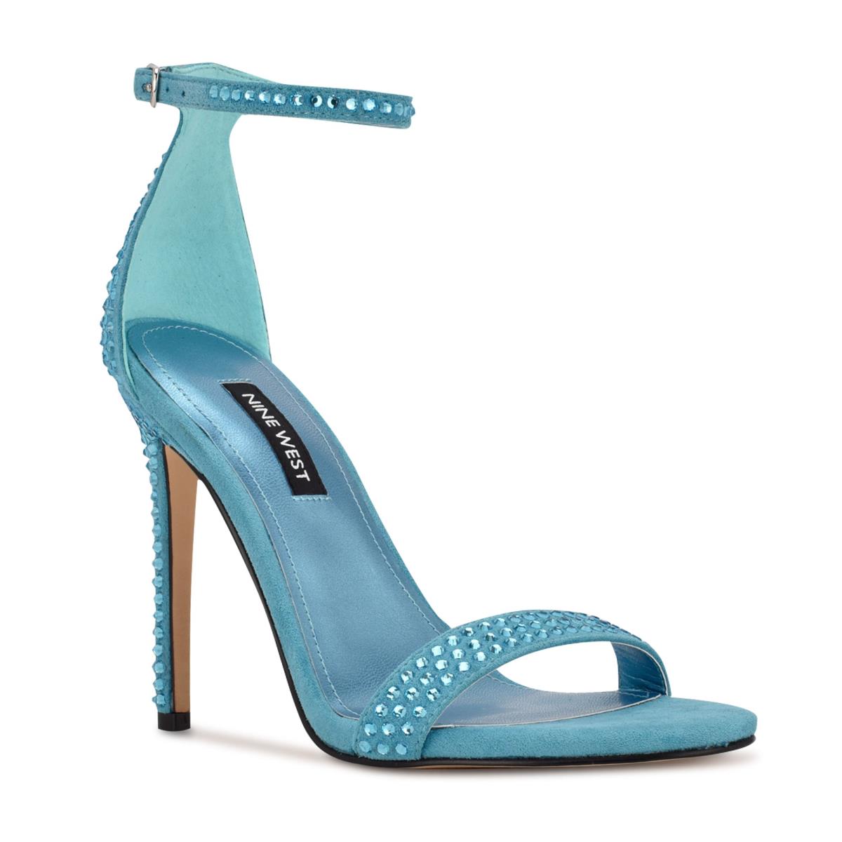 Women's Nine West Toria Ankle Strap Sandals Turquoise | KYBT17035