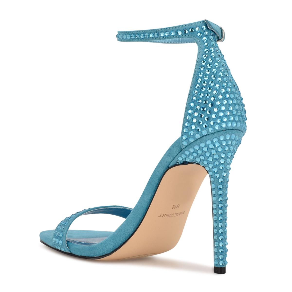 Women's Nine West Toria Ankle Strap Sandals Turquoise | KYBT17035