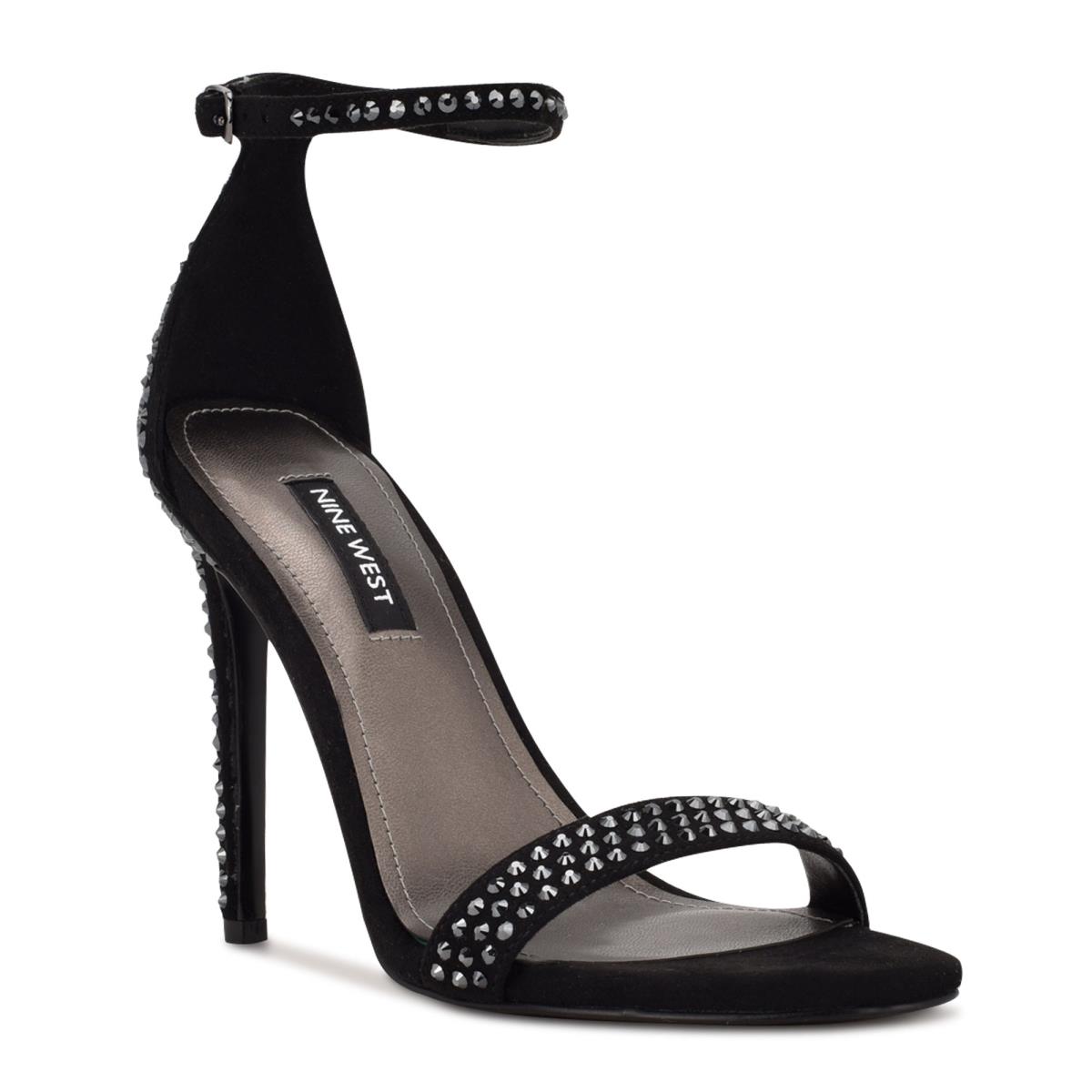 Women's Nine West Toria Ankle Strap Sandals Black | ZQBX10237