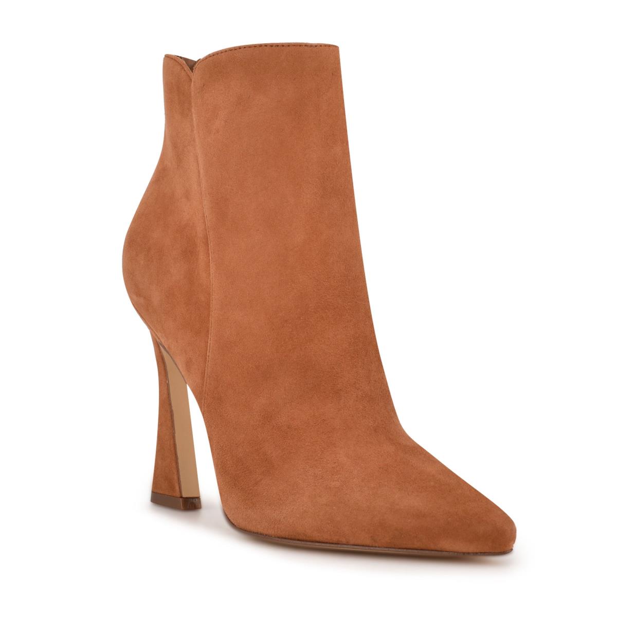 Women's Nine West Torrie Dress Booties Brown | DGSE07516