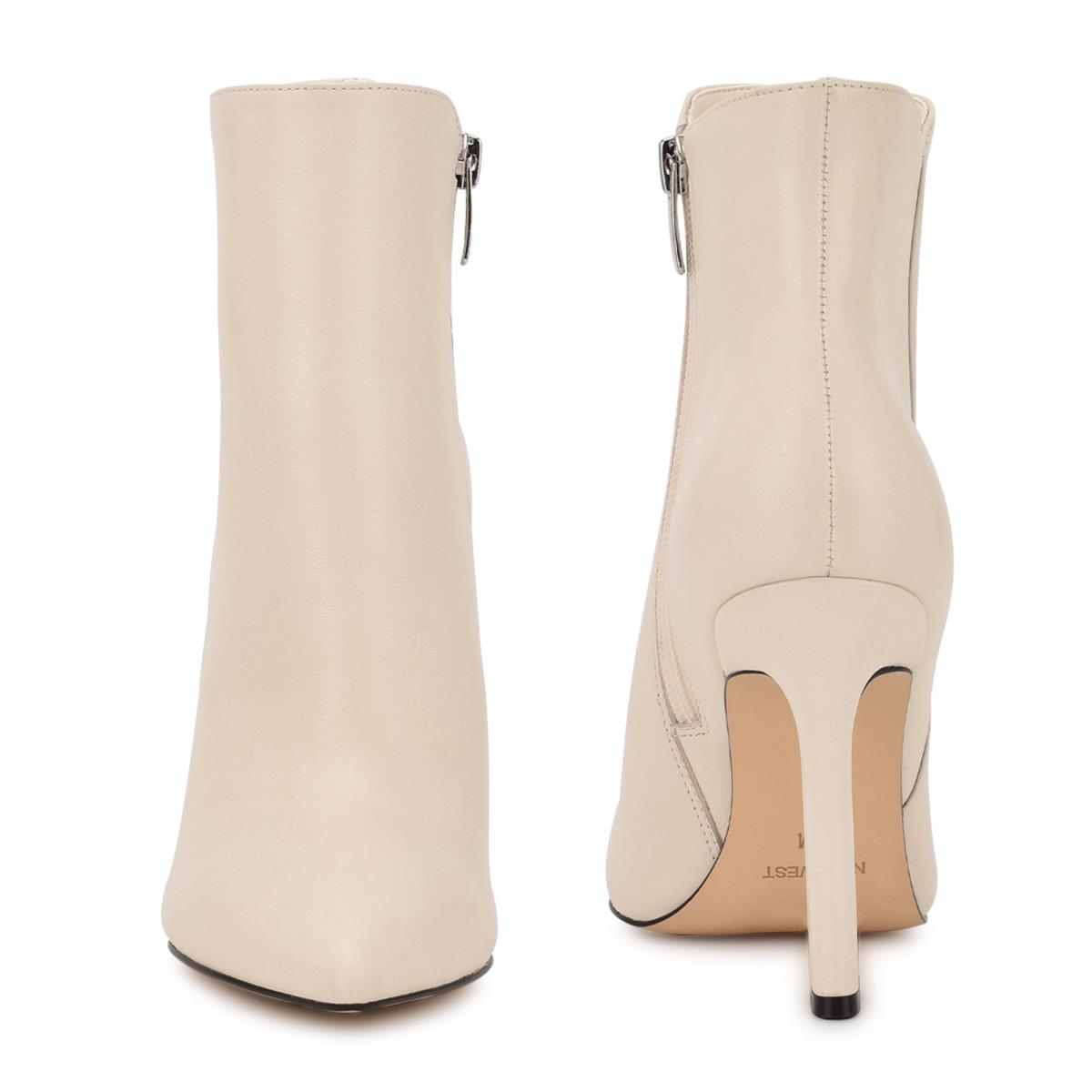 Women's Nine West Torrie Dress Booties Cream | EUCM64918