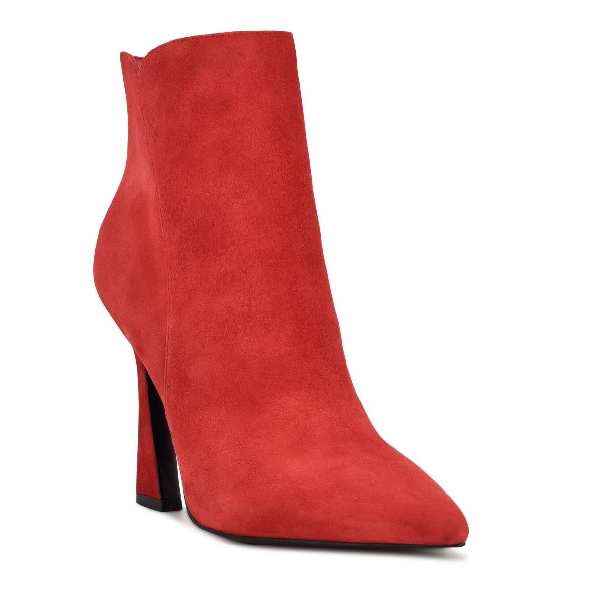 Women's Nine West Torrie Dress Booties Red | SFGV25097