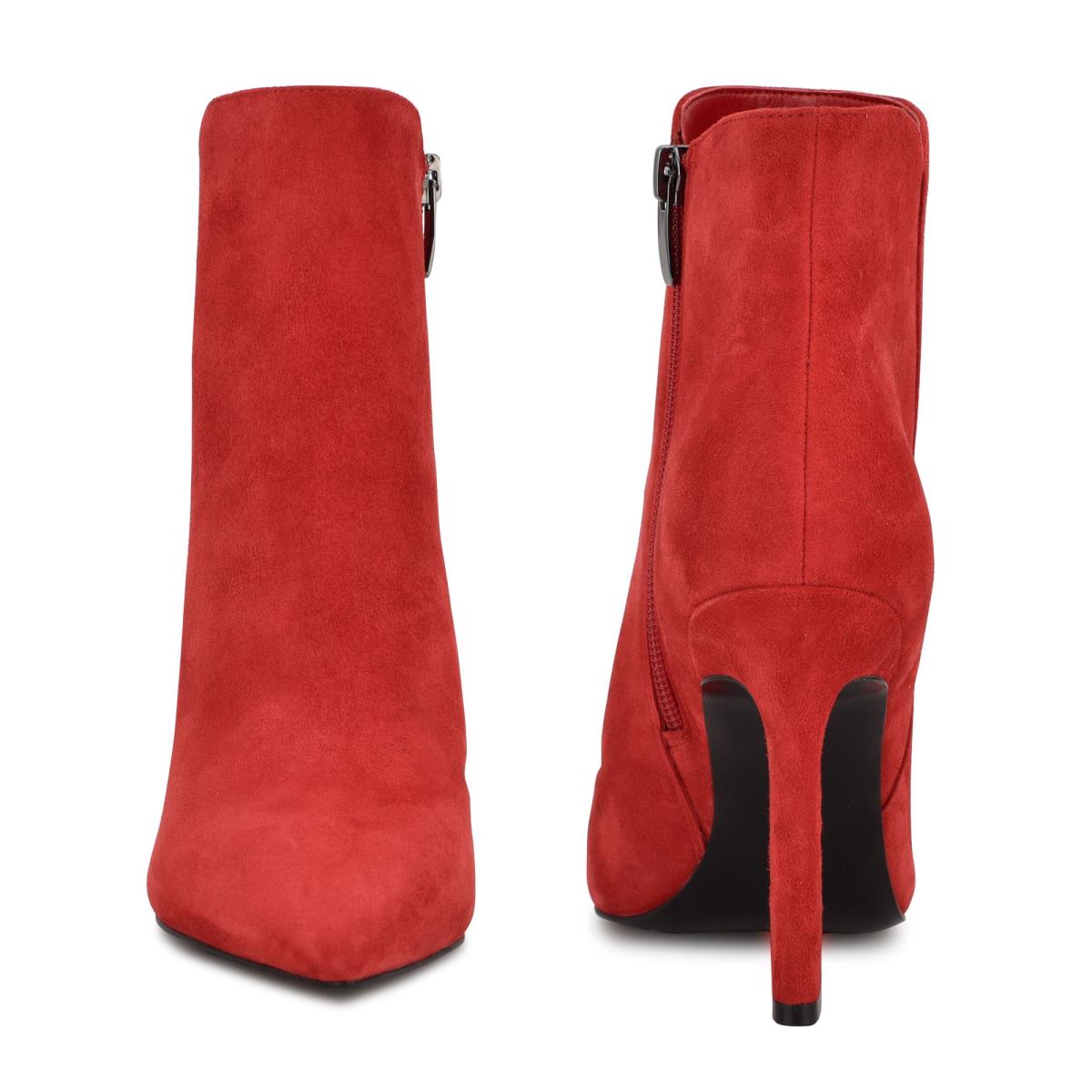 Women's Nine West Torrie Dress Booties Red | SFGV25097