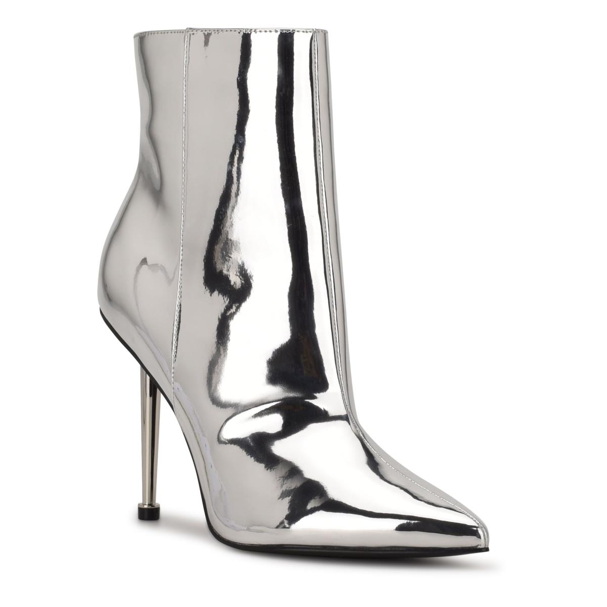 Women's Nine West Tryin Dress Booties Silver | FPTW74035