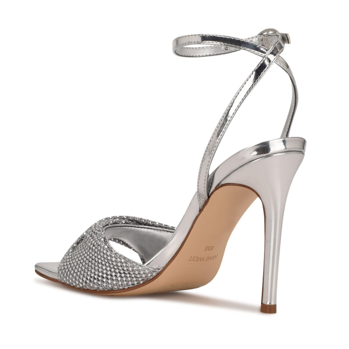 Women's Nine West Twinkle Heeled Dress Sandals Silver | KPQW04761