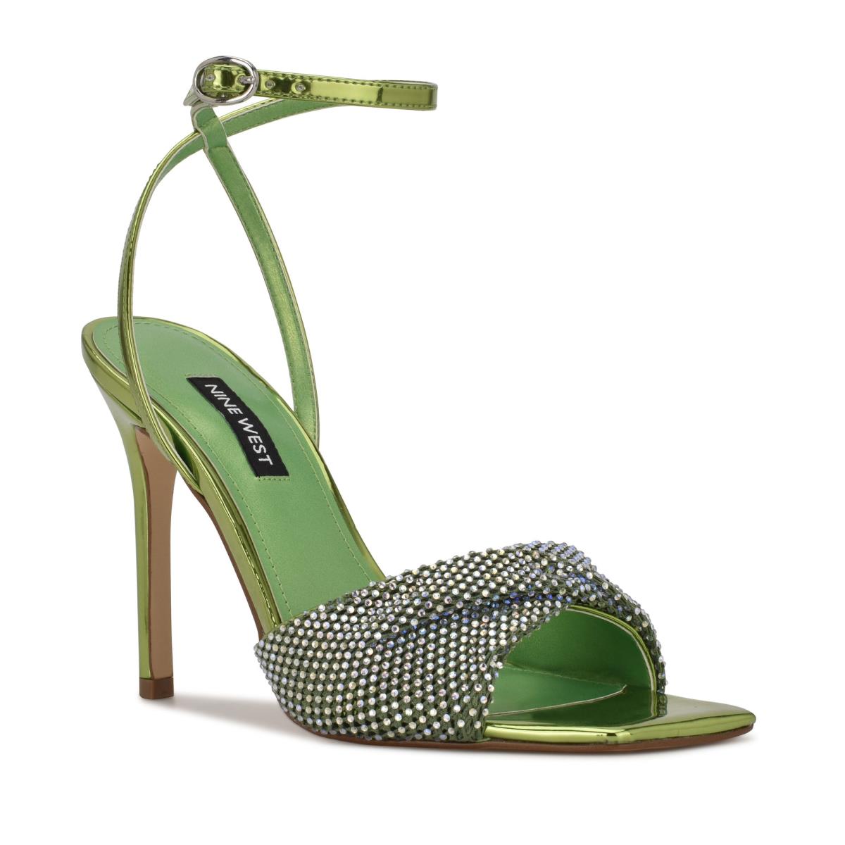 Women's Nine West Twinkle Heeled Dress Sandals Light Green | MEZF84079