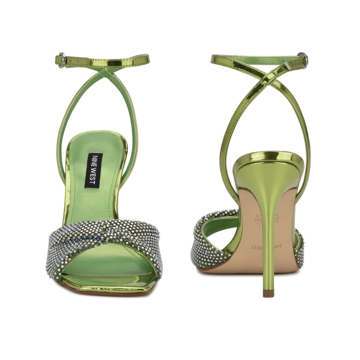 Women's Nine West Twinkle Heeled Dress Sandals Light Green | MEZF84079