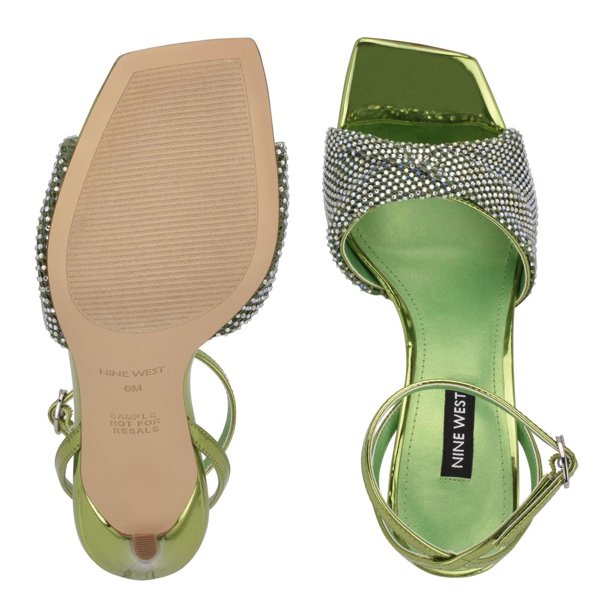 Women's Nine West Twinkle Heeled Dress Sandals Light Green | MEZF84079