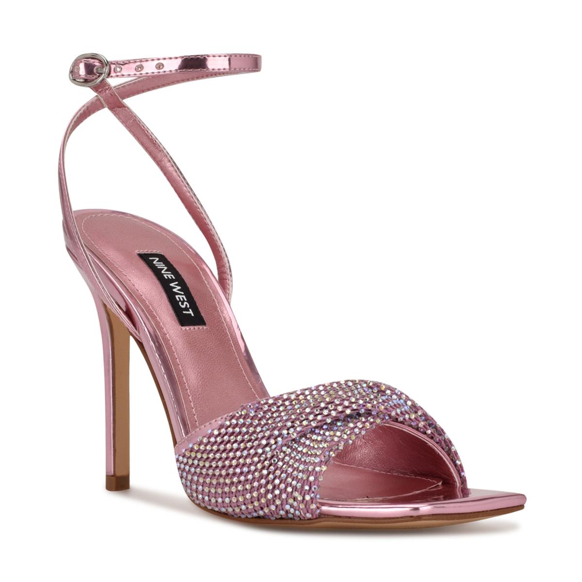 Women's Nine West Twinkle Heeled Dress Sandals Light Pink | WDEU05947