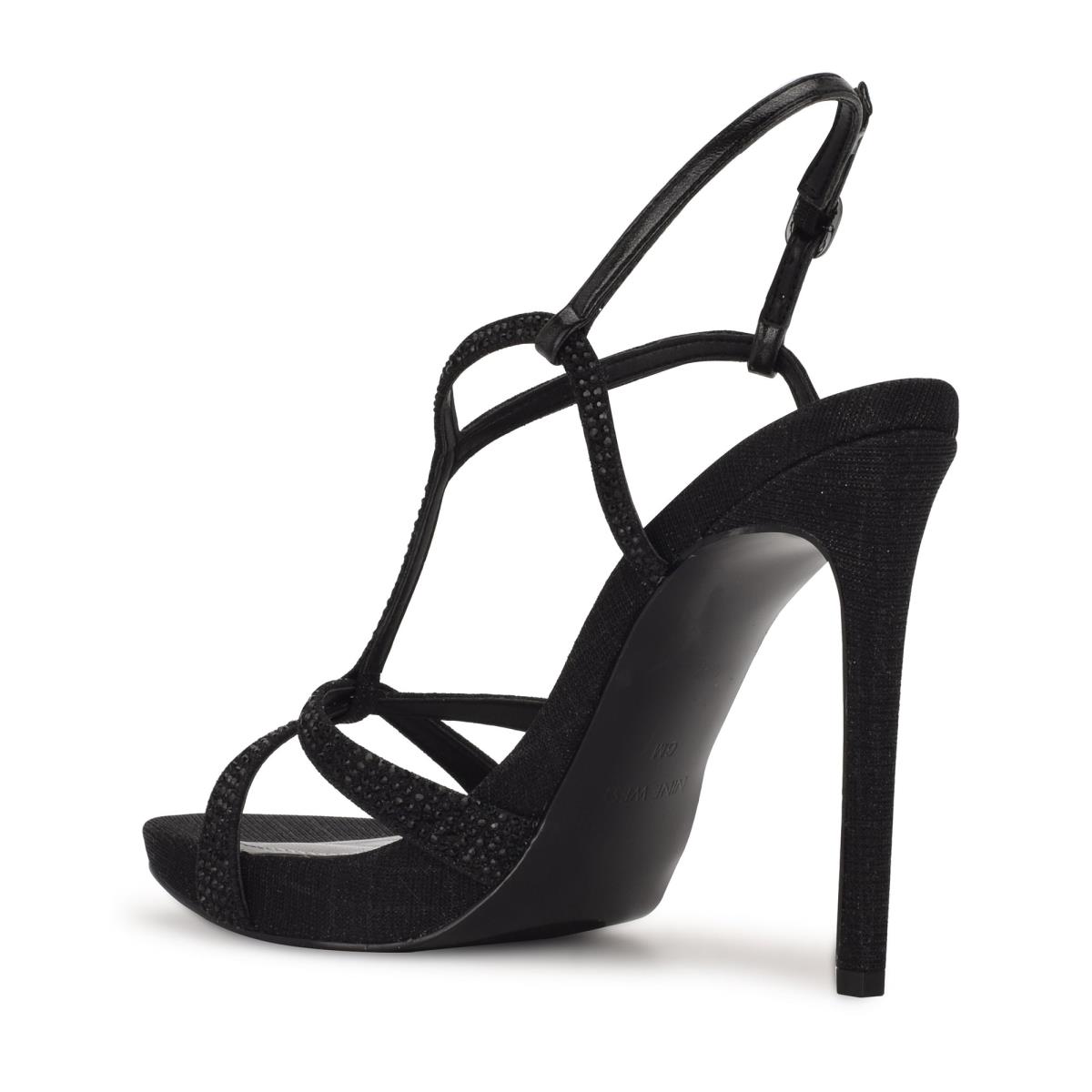 Women's Nine West Ulliy Heeled Dress Sandals Black | WDBQ38072