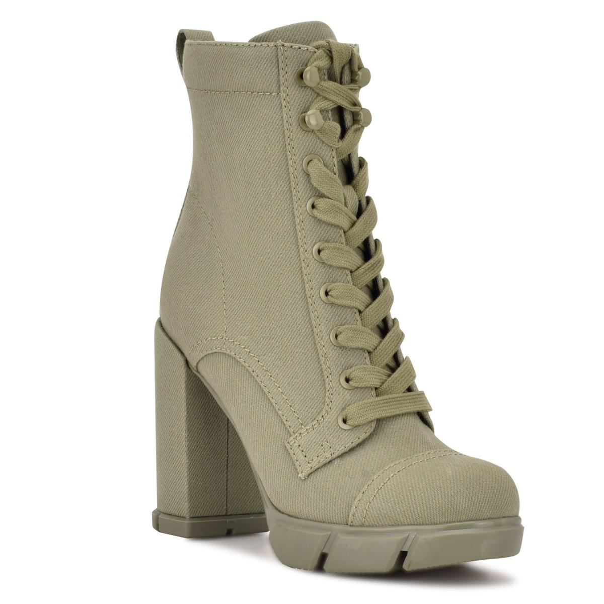 Women's Nine West Vega Heeled Booties Olive | SUWF32685