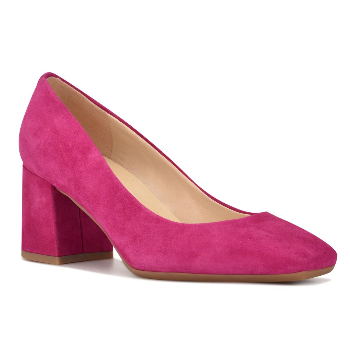 Women's Nine West Vibe 9x9 Block Heel Pumps Pink | DKGZ04753