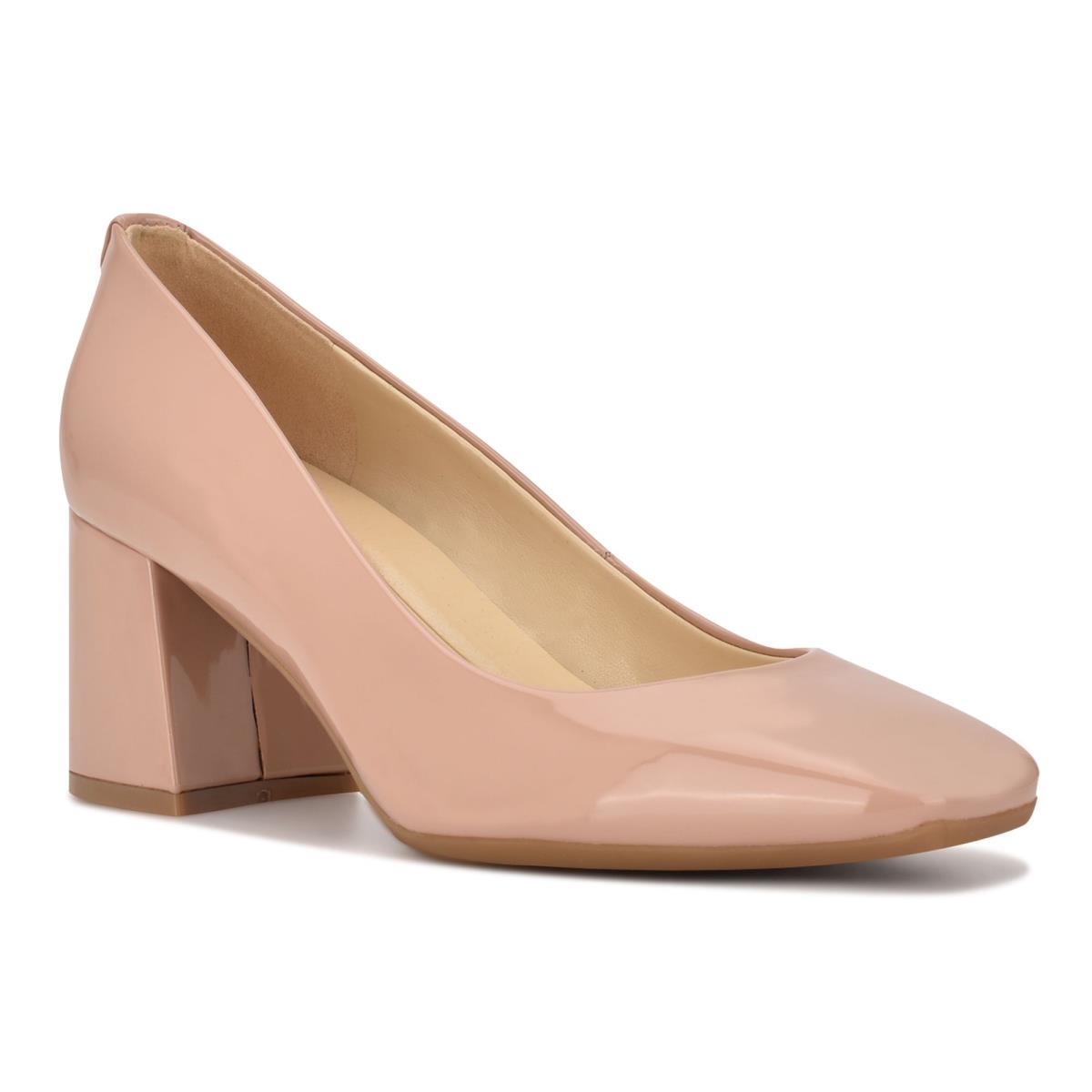 Women's Nine West Vibe 9x9 Block Heel Pumps Beige | KOUW50497