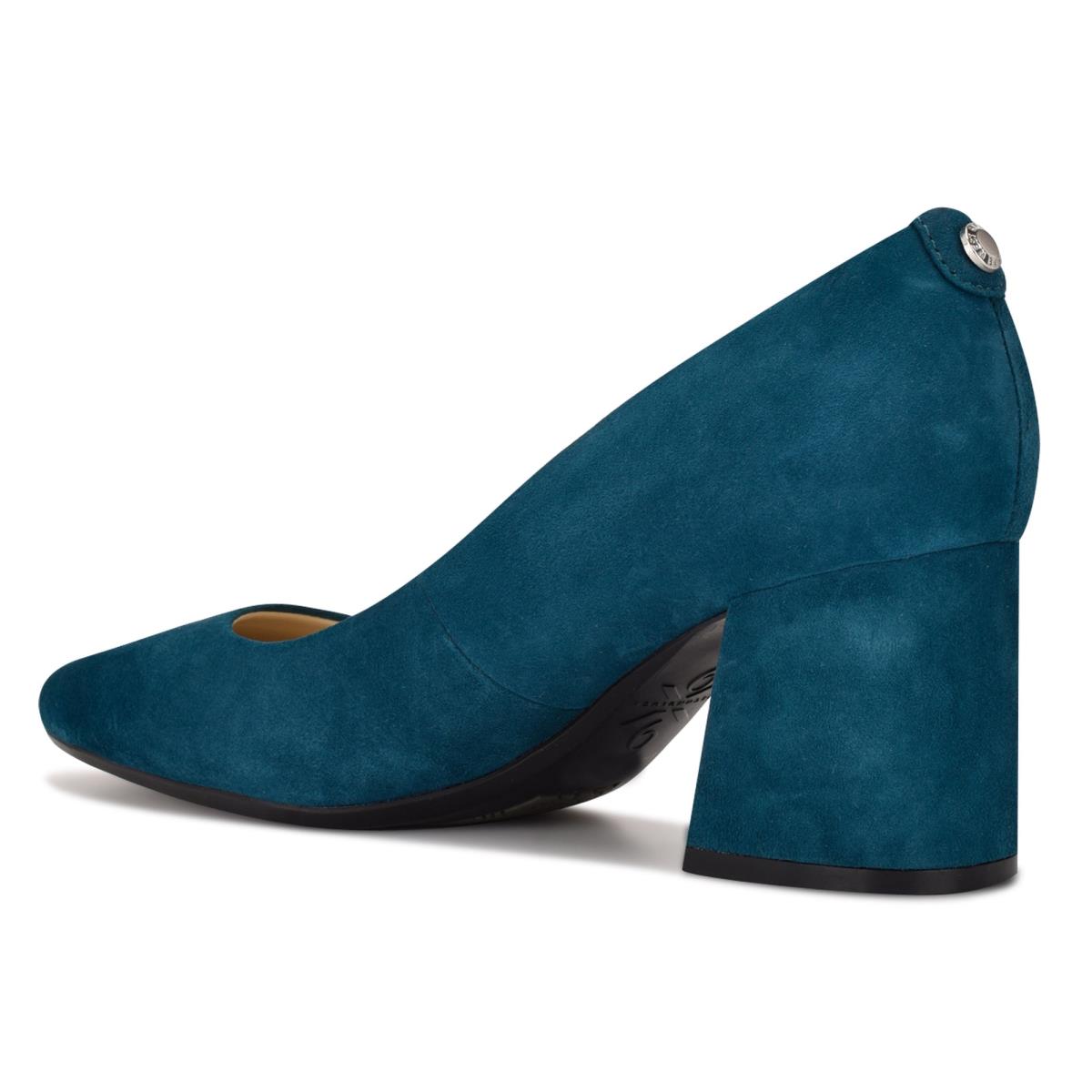 Women's Nine West Vibe 9x9 Block Heel Pumps Turquoise | OQRZ34209