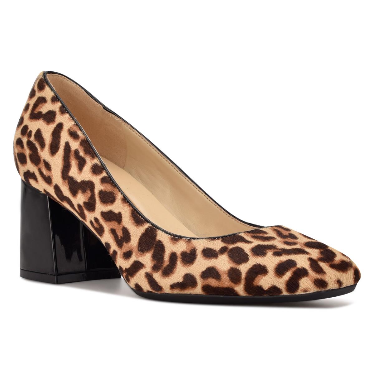 Women's Nine West Vibe 9x9 Block Heel Pumps Leopard | OXYT43950