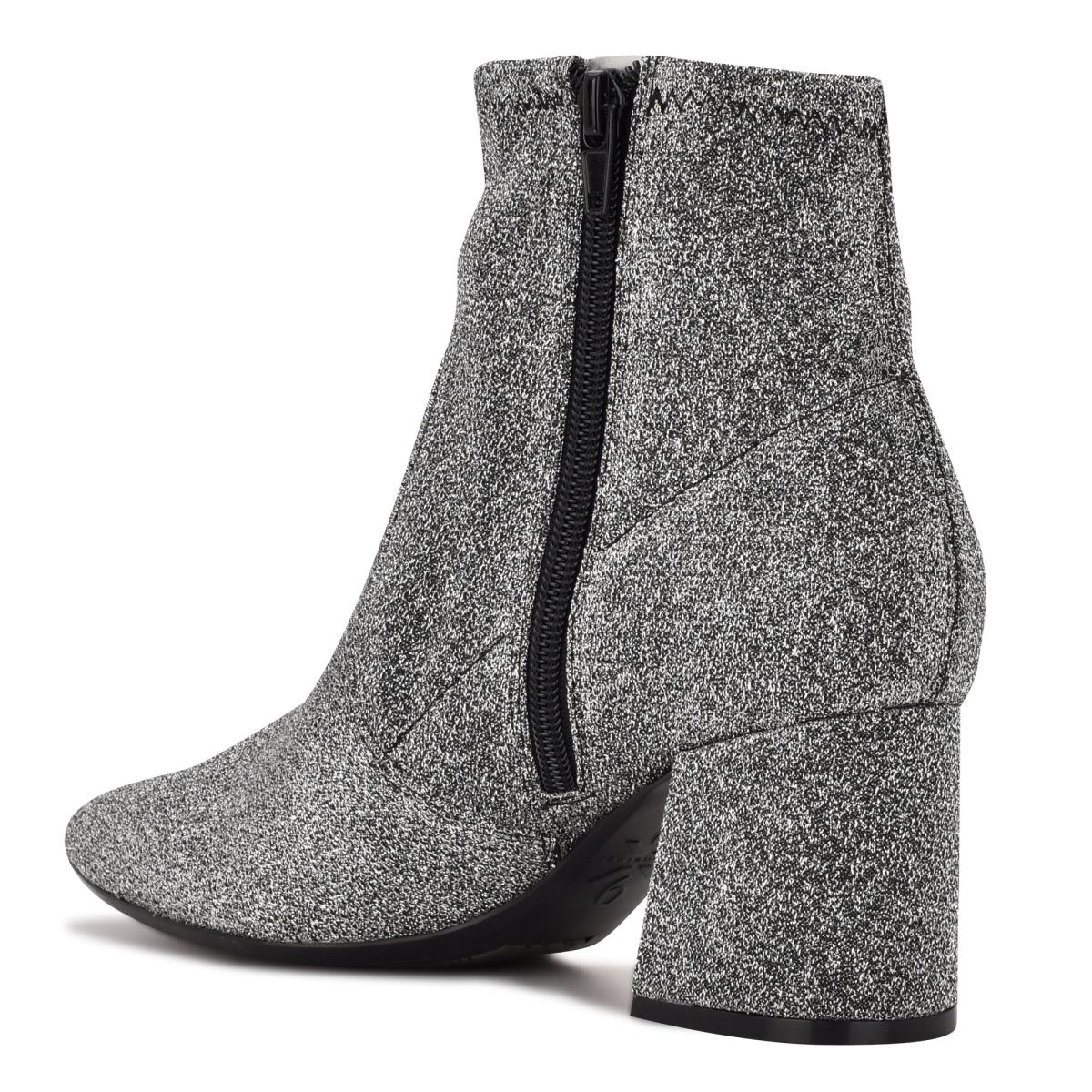 Women's Nine West Viper 9x9 Heeled Booties Silver | EDGU34652