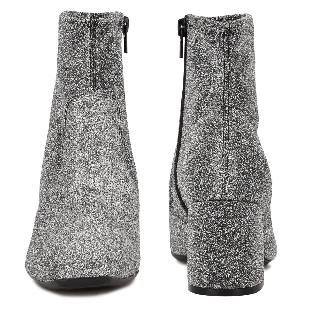 Women's Nine West Viper 9x9 Heeled Booties Silver | EDGU34652