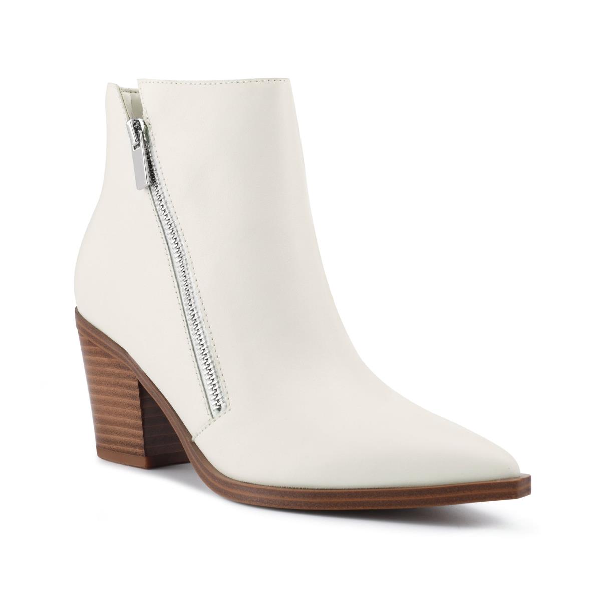 Women's Nine West Wearit Block Heel Booties White | IVOB48075