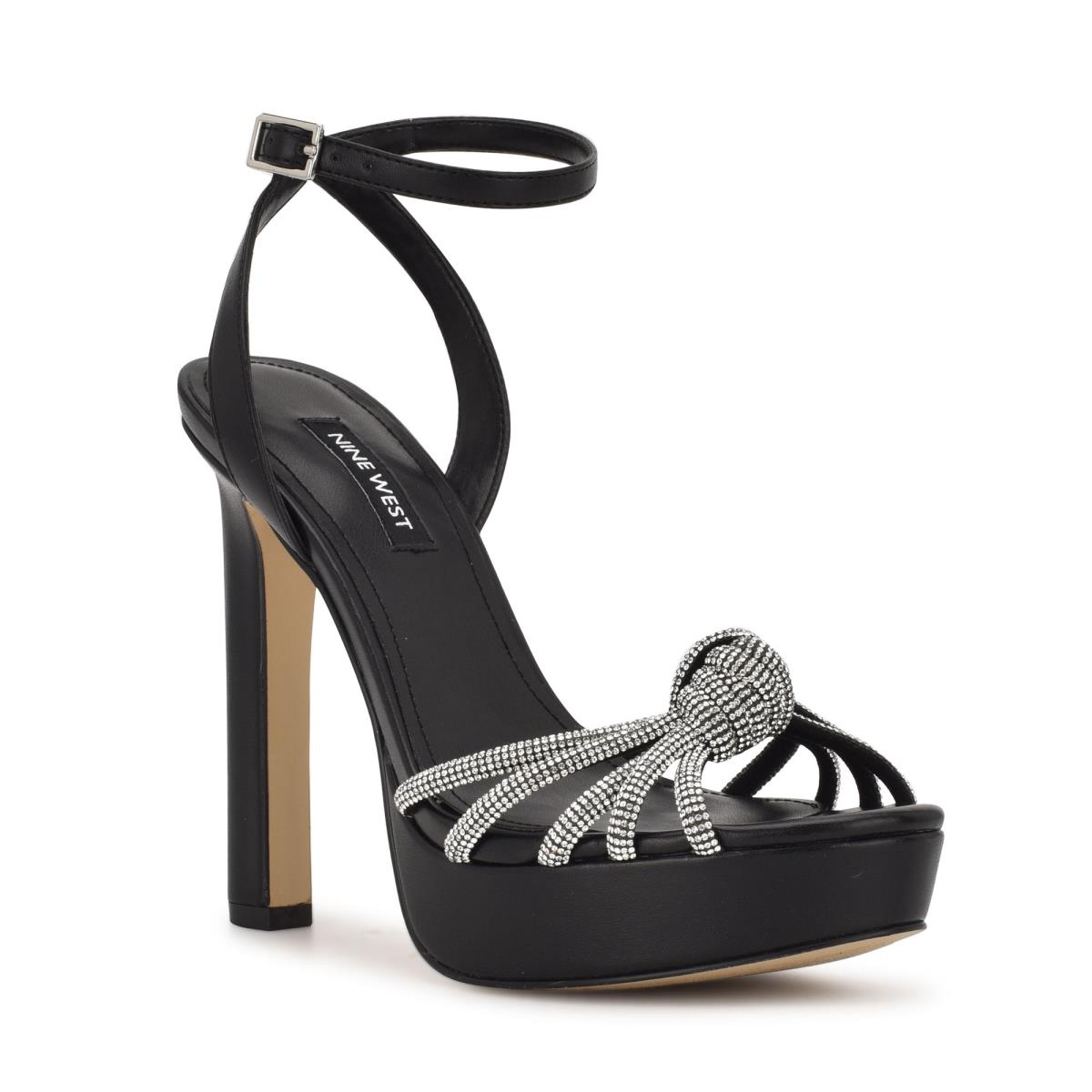 Women's Nine West Wowzz Platform Dress Sandals Black | RDLZ92807