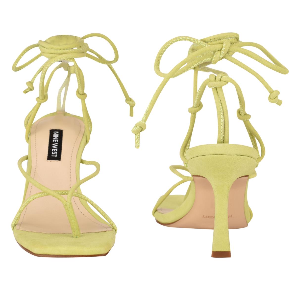 Women's Nine West Yarin Ankle Wrap Heels Sandals Green | GIUP58234