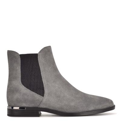 Women's Nine West Agate Chelsea Booties Grey | OKZX47108