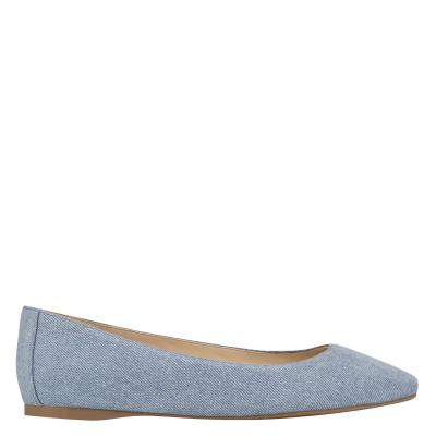 Women's Nine West Alena Square-Toe Ballet Flats Blue | NBQO91724